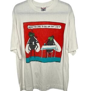Vintage 1990 Coastal Concepts Funny Comic Illustration Graphic T Shirt Men XL